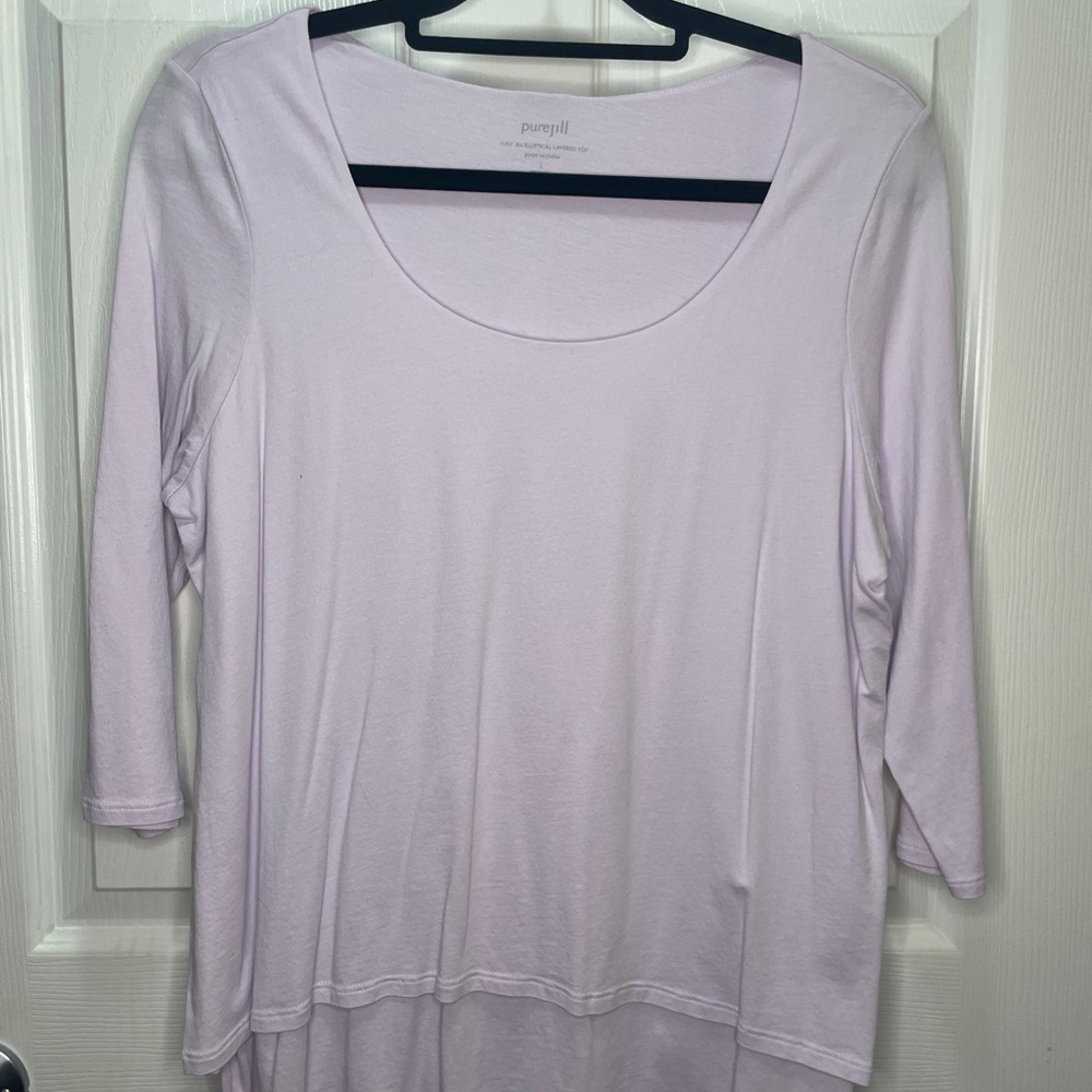 Pure Jill Eliptical Layered Top Light Purple